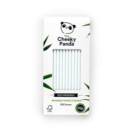 The Cheeky Panda Bamboo Paper Straws | 250 White Coloured Paper Drinking Straws