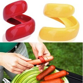 4 Pcs Red and Yellow Spiral Hot Dog Slicers, Manual Fancy Sausage Cutter Spiral Barbecue Hot Dogs Cutter Slicer Kitchen Cutting Auxiliary Gadget Fruit Vegetable Tools Durable Design