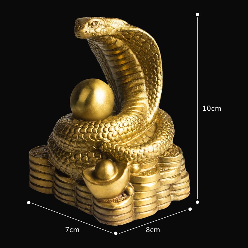 BRABUD Brass Chinese Zodiac Ingots Snake Statue Home Decoration Collectibles