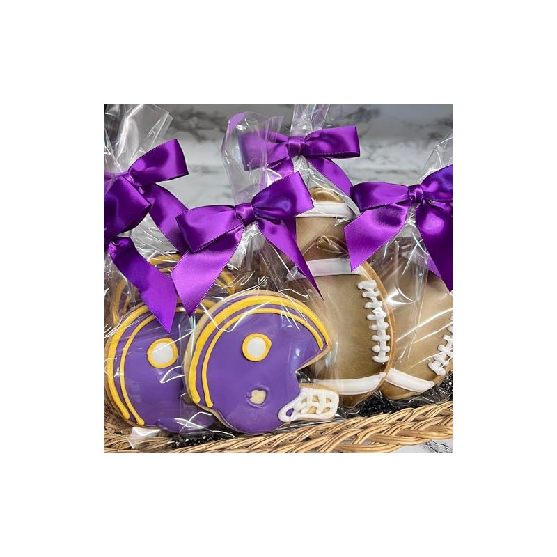 Football and Helmet Cookies Custom Colors- 6 Decorated Shortbread Cookies