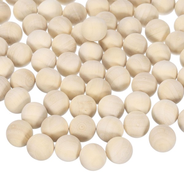 sourcing map 100pcs Round Wood Balls 15mm Diameter Unfinished Solid