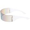 zeroUV 80s Futuristic Cyclops Cyberpunk Visor Sunglasses with Semi Translucent