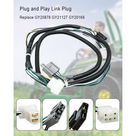 Rear PTO Clutch Wire Harness Replace GY21127 GY20878 GY20166 Fit for John Deere L120 L130 LA130 LA140 Sabre L2048 L2548 190C X140, Lawn Mower Clutch Rear Wiring Harness