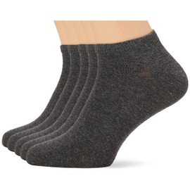 Nur Der Pack of 5 Sneaker Classic Socks Made of Breathable Cotton Men, Medium Grey, 43 - 46