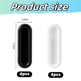Jindizi 8Pcs Self-Stick Sliding Door Handles Auxiliary Handles for Indoor Window Bathroom Door Window Cupboard Wardrobe Black and White