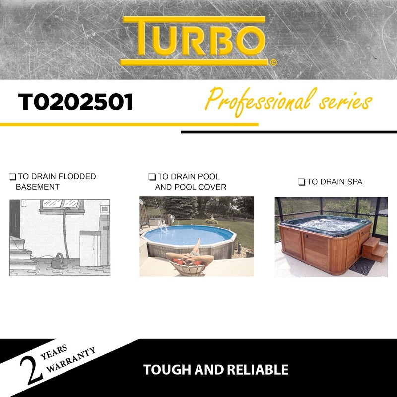 Turbo 1/4HP Submersible Utility Pump with Electronic Switch