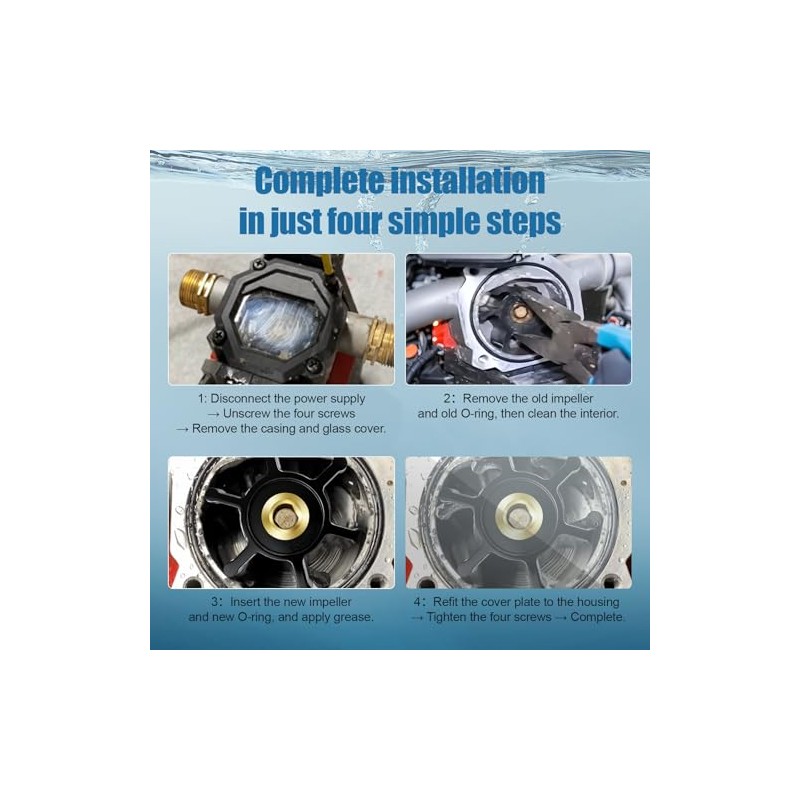 Upgraded Premium Neoprene Impeller with Brass Core & O-Ring Kit,