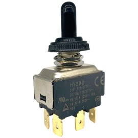 HY29D Toggle Switch 6-Pin 125/277V 20/15A ON-Off-ON with Silicone Protective Cover