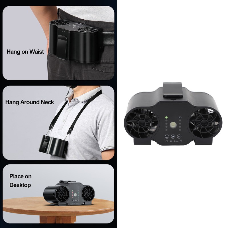 Clip On Waist Fan 4 Speed Gears Forward Reverse Rotation