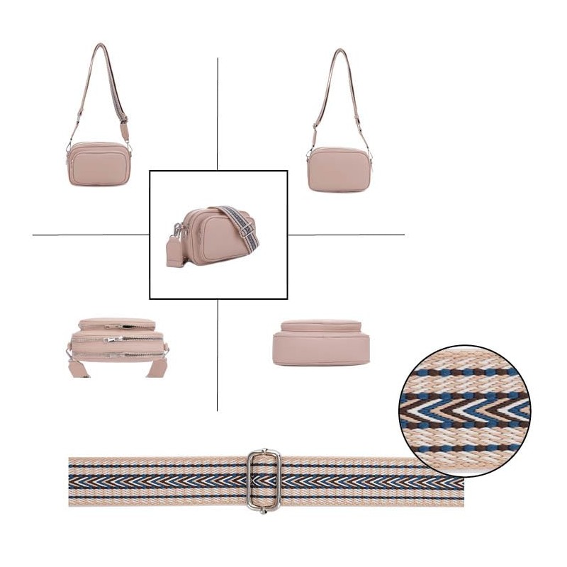 SG SUGU Small Crossbody Purse for Women Trendy Triple Zip