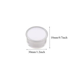 QUUPY 6Pcs Mini Round Gem Box Gem Display Case Round Plastic Box with Clear Top Lids and Sponge for Collection Rhinestone Display(White+Black)