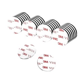 N52 - Imanes de disco de neodimio autoadhesivos superfuertes, 3/4 pulgadas de profundidad x 1/16 pulgadas de alto, paquete de 30 con espaciadores, pot