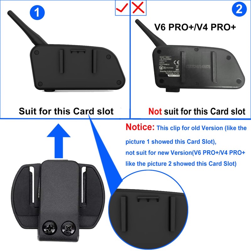 QSPORTPEAK Motorcycle Intercom Accessories, Microphone Headphone Clip for V6 /