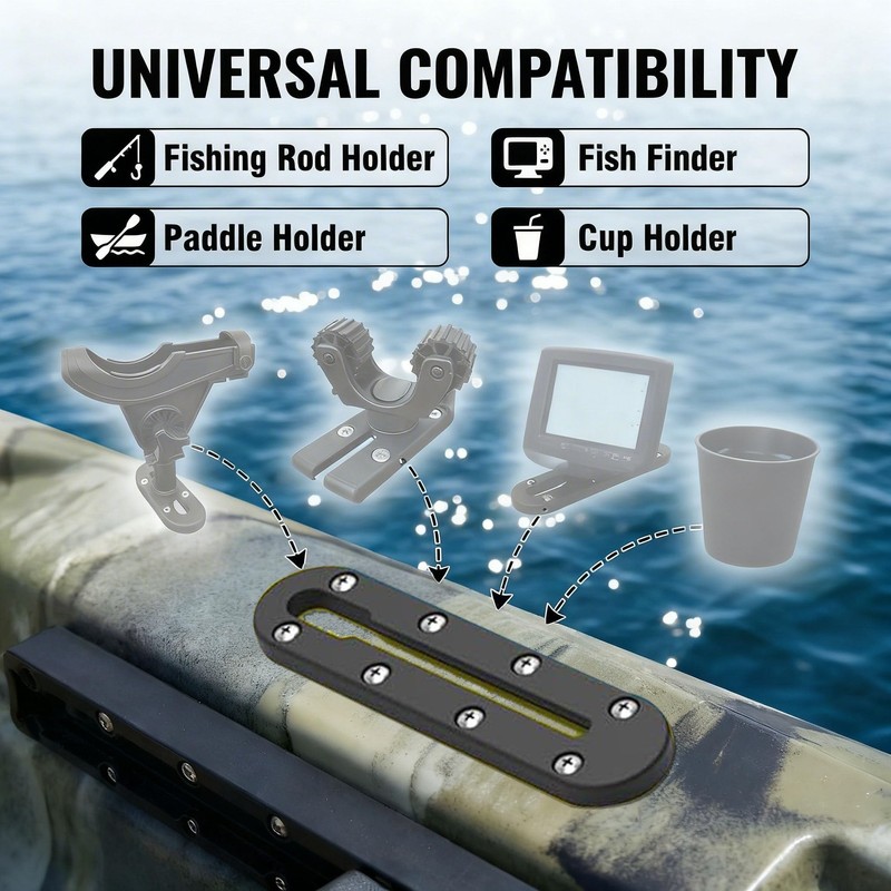 IVYSUN Kayak Track Rail - Low Profile Design for Fishing