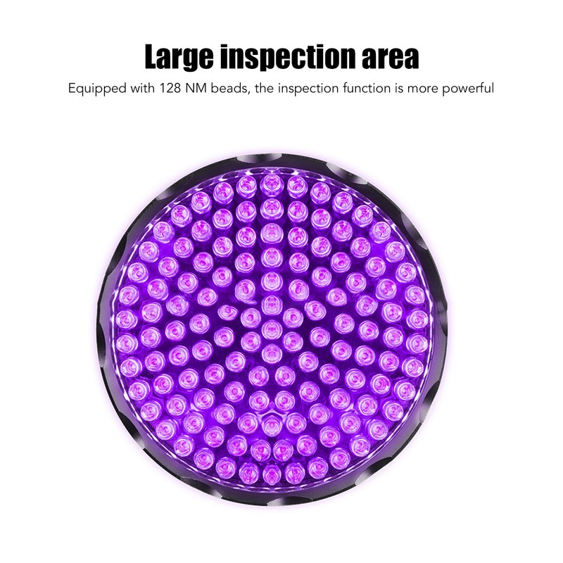 128 LED UV Flashlight Black Light LED Torch Lamp for