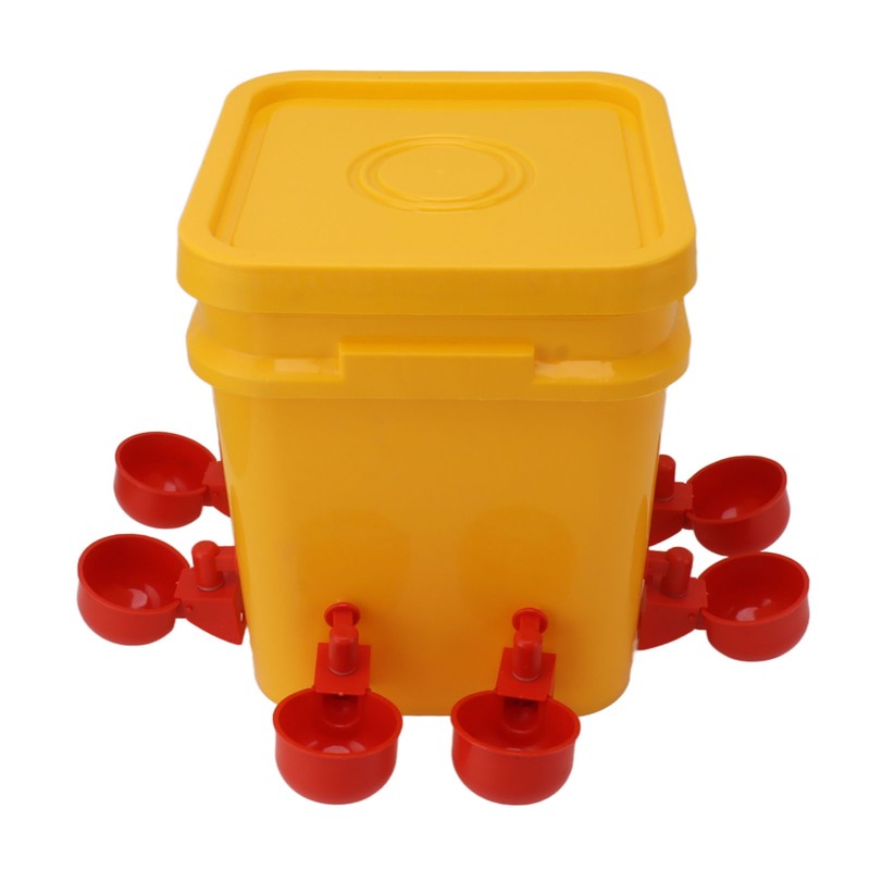Automatic Chicken Waterer Cup with 12L Handheld Barrel Poultry Drinking