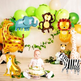 Ospvcwk Giant Safari Animal Balloons 7 Pack, Jungle Zoo Party Decorations