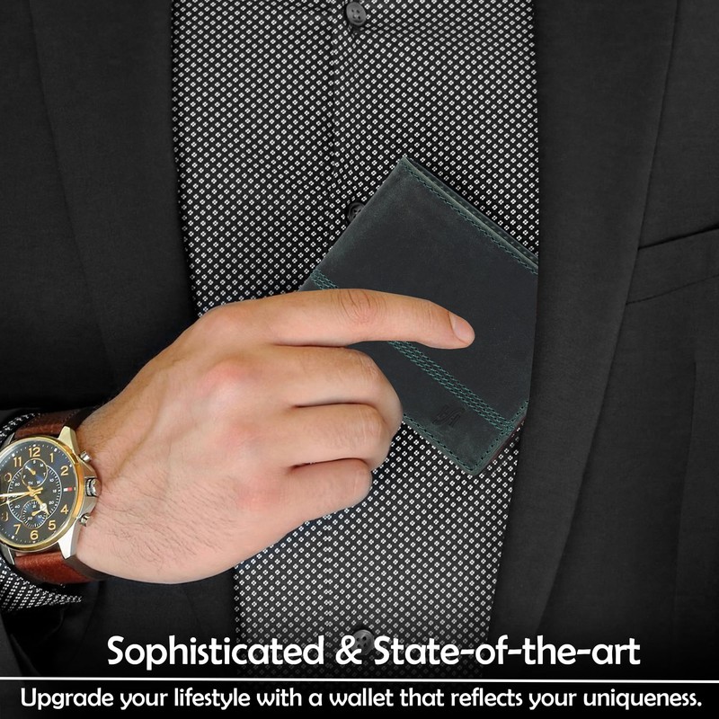 STARHIDE Genuine Leather Wallet for Men - Bifold Essentials Short