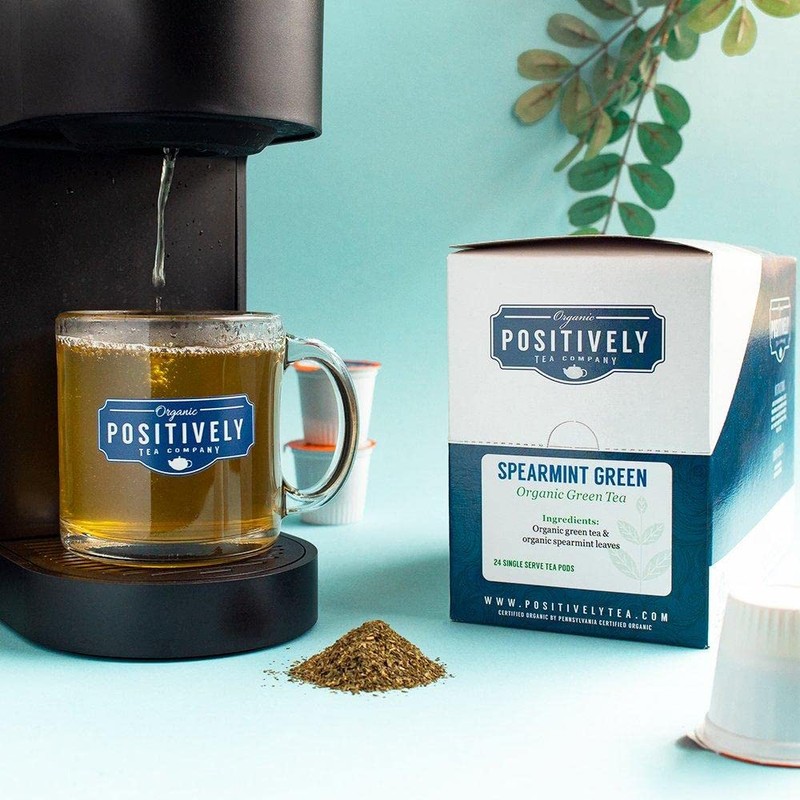 Organic Positively Tea Company, Spearmint Green Tea, K-Cup Compatible, 24