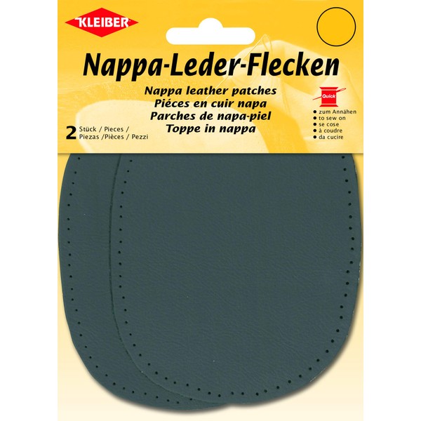 Kleiber Nappa Leather sew On Repair Patch-Dark Grey, Small