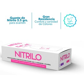 Guantes de Nitrilo Rosa Fuerte, Talla Chica, Caja 100 Unidades, Sin Polvo, Ambidiestros (Mediano)