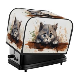 Toaster Cover 4 Slice Toaster Cover Lovable Cat Kitty Stain Resistant Kitchen Small Appliance Cover Machine Washable Women Gift