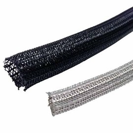 Electriduct 1.25" Hook Self Closing Sleeve Braid Wrap Around Sleeving Cord Cover Cable Protector Wire Organizer - 50 Feet - Black