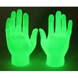 archie mcphee Glow in the Dark - Pair of 1 Right Finger & 1 left Finger Hand soft vinyl puppet