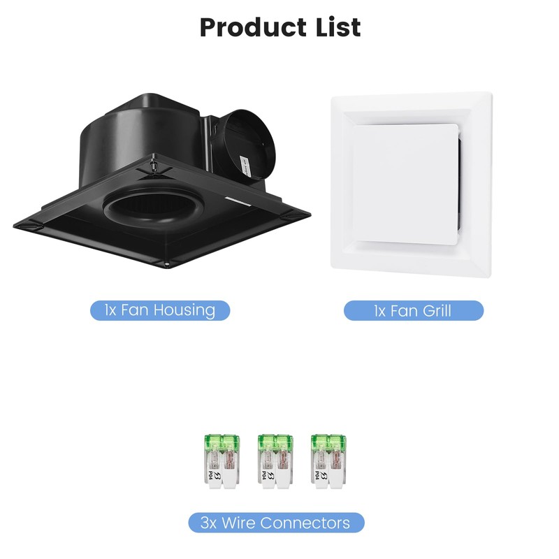 Roodike Bathroom Exhaust Fan for Ceiling Mount, Household Bath Vent