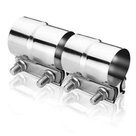 WIVIE 2.0 inch Lap Joint Exhaust Clamp 304 Stainless Steel Material For Exhaust Pipes, Muffler Ends and Exhaust System Connection 2PCS