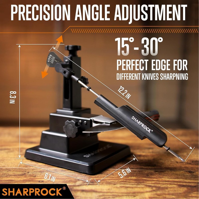 Knife Sharpener System with Precision Angle Adjustable - 7 Whetstones