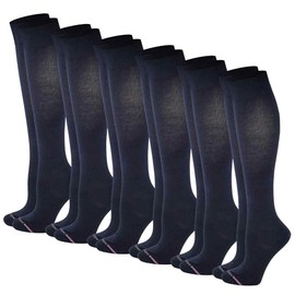 Women's Compression Socks Therapeutic Graduated (Pack of 6 Pairs) (Navy)
