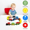 ALEENFOON 13 PCS Magnetic Wooden Train Set Toys, Engines Cars
