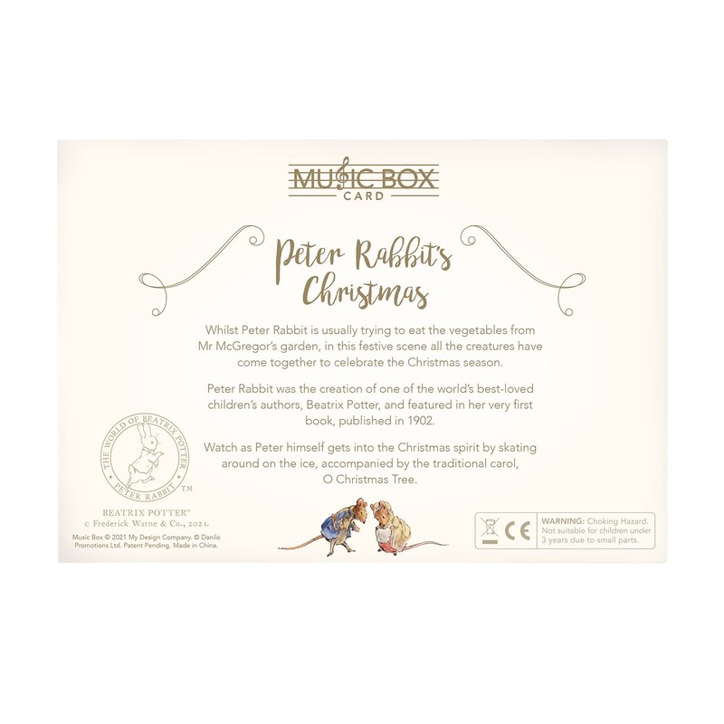 Peter Rabbit Music Box Christmas Card Novelty Dancing Musical Pop
