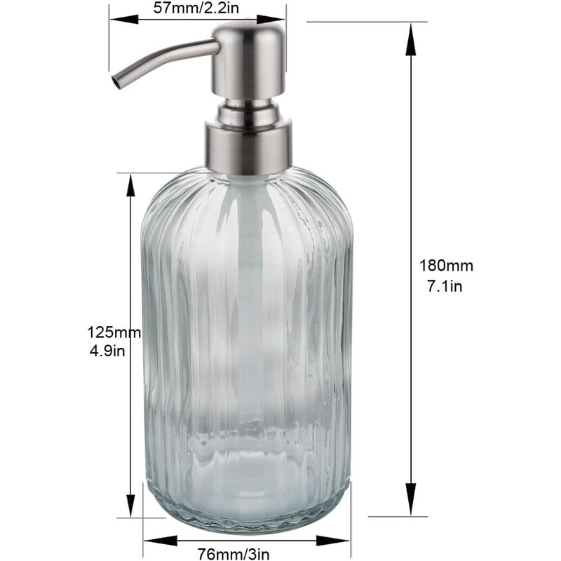 Glass Soap Dispensers with Oil Rubbed Bronze Pump Head,Dish Soap