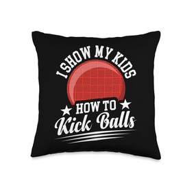 Kick ball with Pump Kickball Team Kickball Ball Red Kickball Throw Pillow