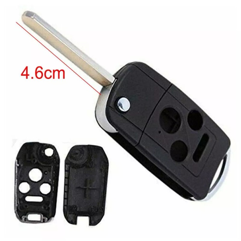 KEYECU Upgraded Uncut Flip Remote Key Shell Case 4B for
