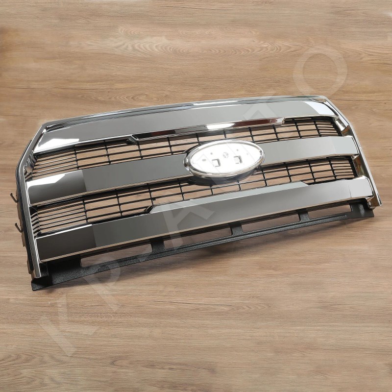 KingParts-Auto Chrome Front Upper Grille Grill W/O Camera For 2015