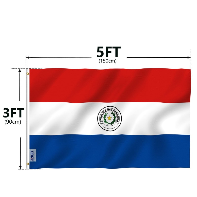 Anley Fly Breeze 3x5 Feet Paraguay Flag - Vivid Color