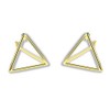 Minimalist Triangle Hoop Earrings, Gold and Silver, Geometric Design, Large,