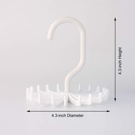 Z ZICOME 3 Pack Twirl Ties Rack Closet Organizer Tie Hanger Hook Headband Holder (White)