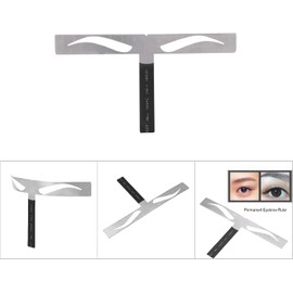 Pongnas Regla Permanente para Cejas, Aleación de Magnesio de Alto Grado, Duradera y Flexible con 3 Posiciones para un Diseño Preciso de la Forma de las Cejas (Regla trapezoidal (ceja clásica))