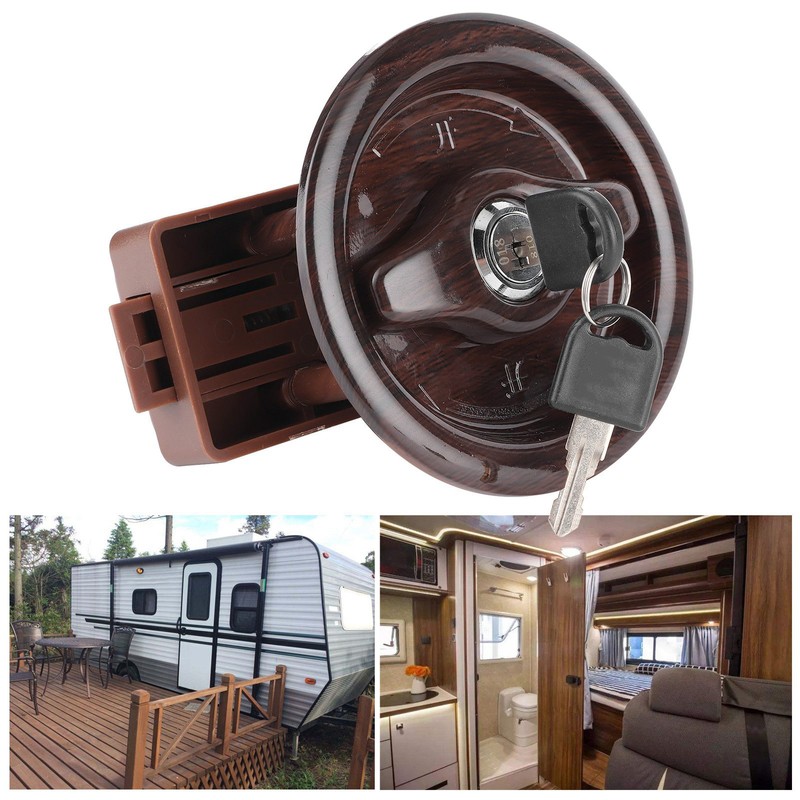 RV Toilet Bathroom Door Lock with 2 Key for Caravan