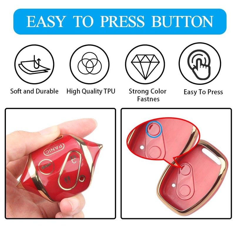MILD EAST for Honda Key Fob Cover with Keychain, Car