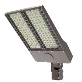 300W LED Parking Lot Light with Adjustable Slip Fitter Mount LED Shoebox Light Without Dusk to Dawn Photocell ETL Certified 100~277 V 5000K 42000LM Dark Bronze 1PACK