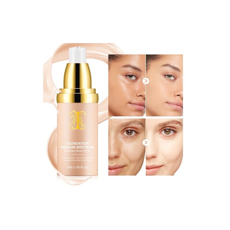 Base Maquillaje Líquida Cobertura Media Acabado Impecable Spf Larga Duración