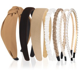 LYroo 7PCS Headbands for Women Girls Cute Knotted Headband Head Bands for Women's Hair Non Slip Trendy Thick or Thin Headbands Fashion Hair Accessories