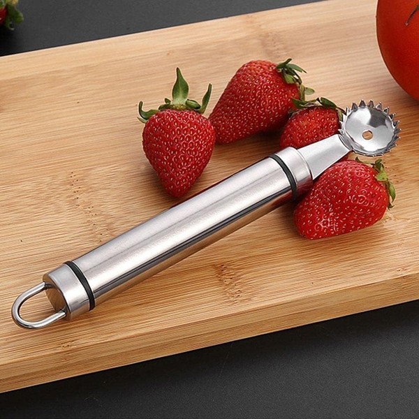 Sliver Stainless Steel Strawberry Huller and Tomato Stem Corer Tool