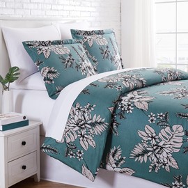 Southshore Fine Living, Inc. 100% Cotton Duvet Cover Twin/Twin XL - Silky Soft Floral Comforter, 300 Thread Count Sateen, Soft, Breathable, Machine Washable, Luxurious Bedding, Floral Green