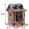 Home Bazaar Log Cabin Bird House, Handcrafted Wooden Outdoor Birdhouse